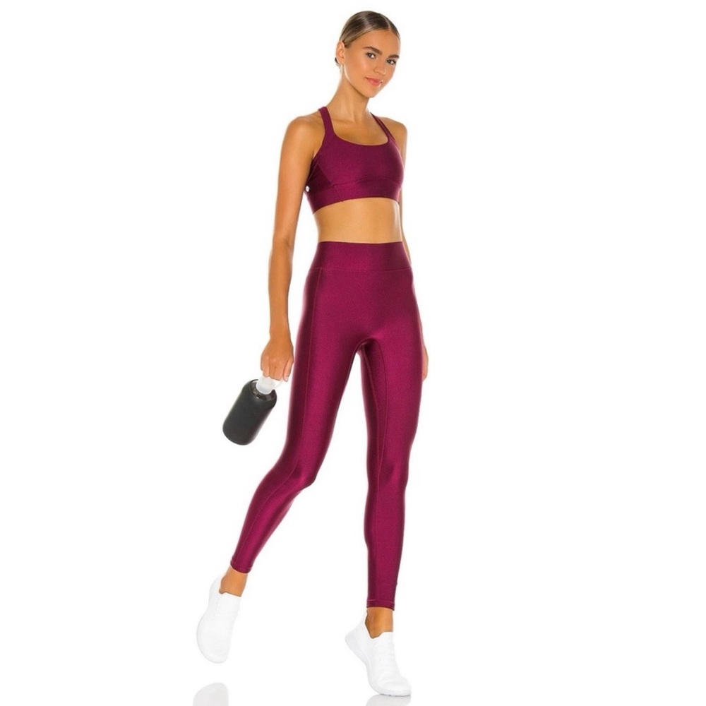 ALL ACCESS Bandier Burgundy Leggings